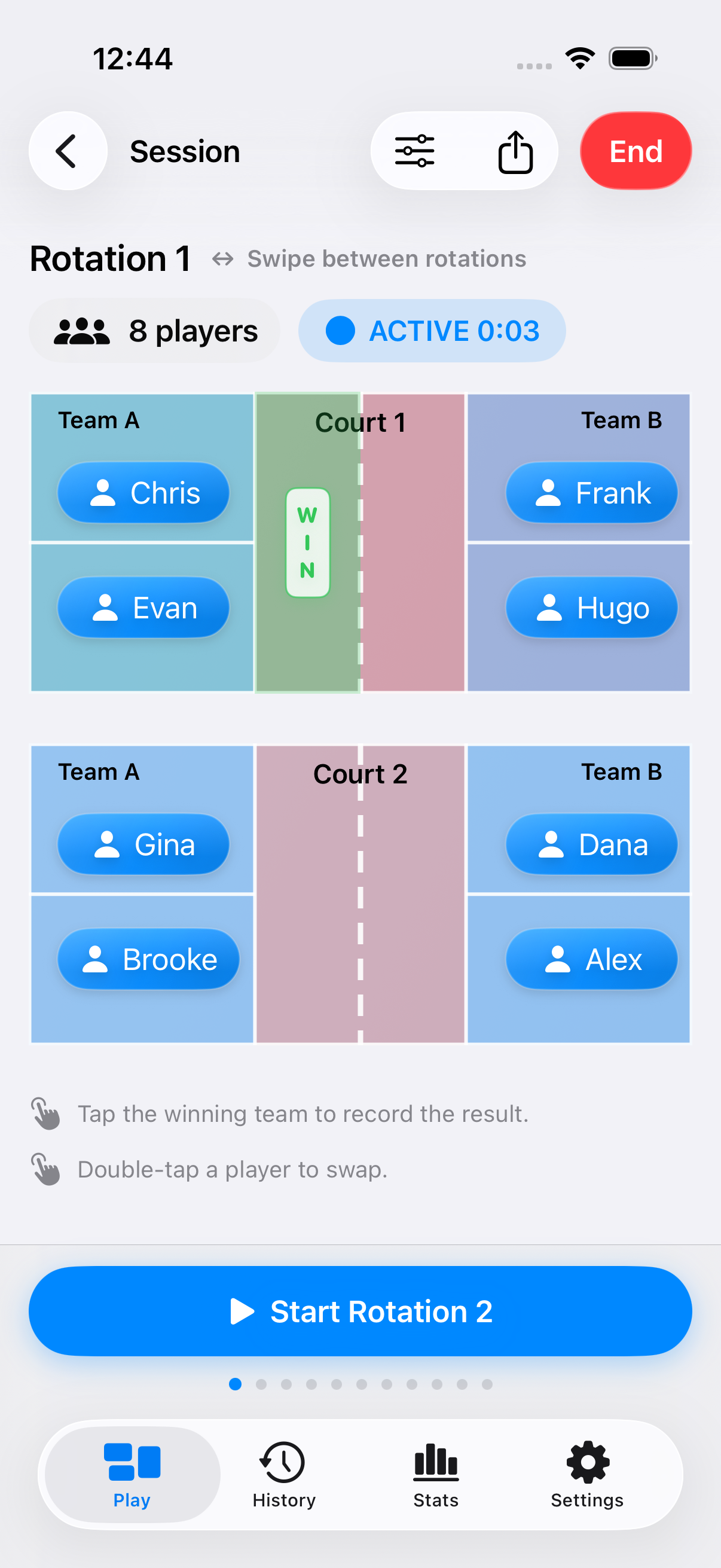 Optional scoring & results