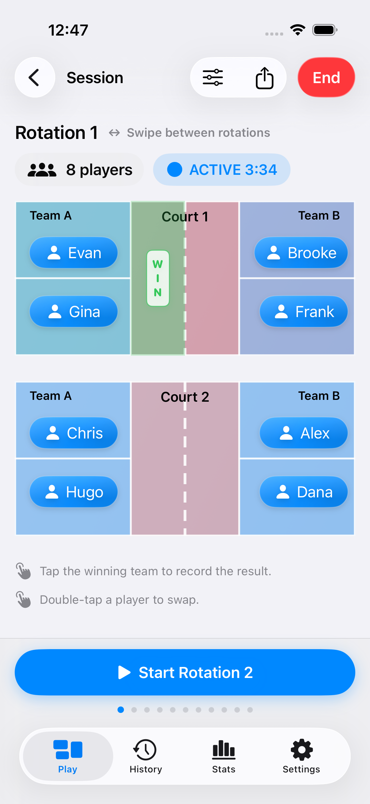 任意のスコア&結果
